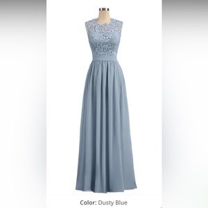 Babaroni Dusty Blue Bridesmaid Dress